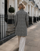 Women's printed coat side view by Esther & Co