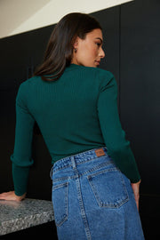 Reenia Knit Top - Emerald-Tops-Womens Clothing-ESTHER & CO.