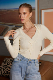 Reenia Knit Top - Ivory-Tops-Womens Clothing-ESTHER & CO.
