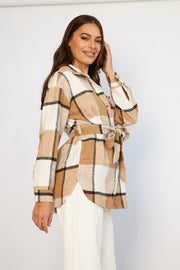 Reeva Shirt Jacket - Brown Check