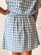Women's blue and white check mini skirt by Esther & Co