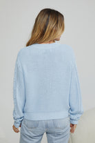 Rheane Knit in Blue womens blue patterned knit jumper styled outfit