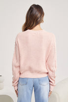 Rheane Knit in Pink pink textured knit full length view
