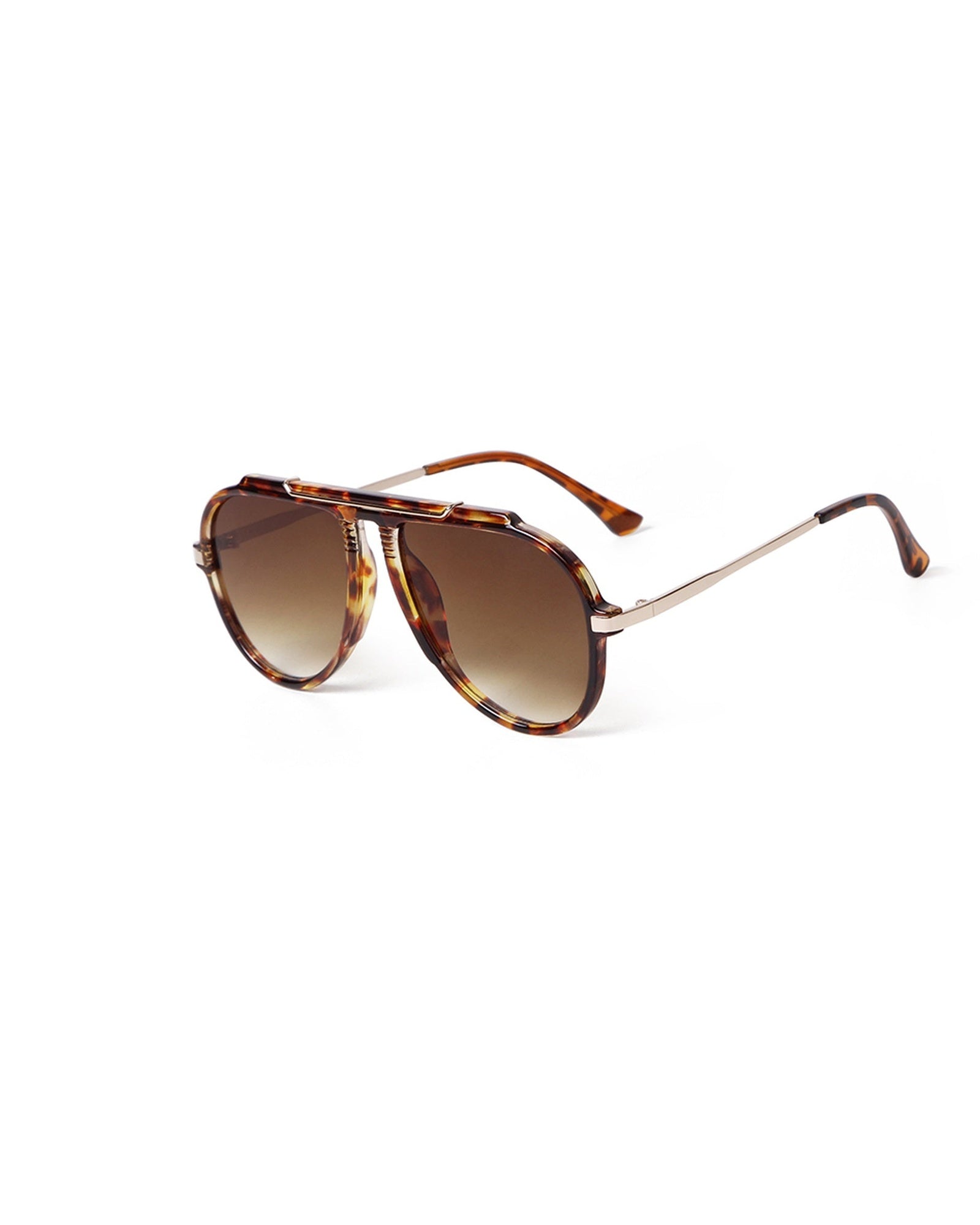 Rhys Sunglasses in Tortoise Shell, women's tortoiseshell acetate oversized aviator sunglasses by Esther & Co, view 3