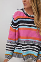 Roberta Knit in Multi pink multicolour knit close up detail