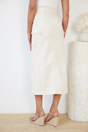 Rominne Skirt - Cream Denim-Skirts-Womens Clothing-ESTHER & CO.