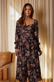 Roshanda Dress - Black Floral