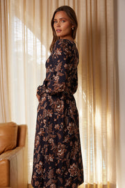 Roshanda Dress - Black Floral