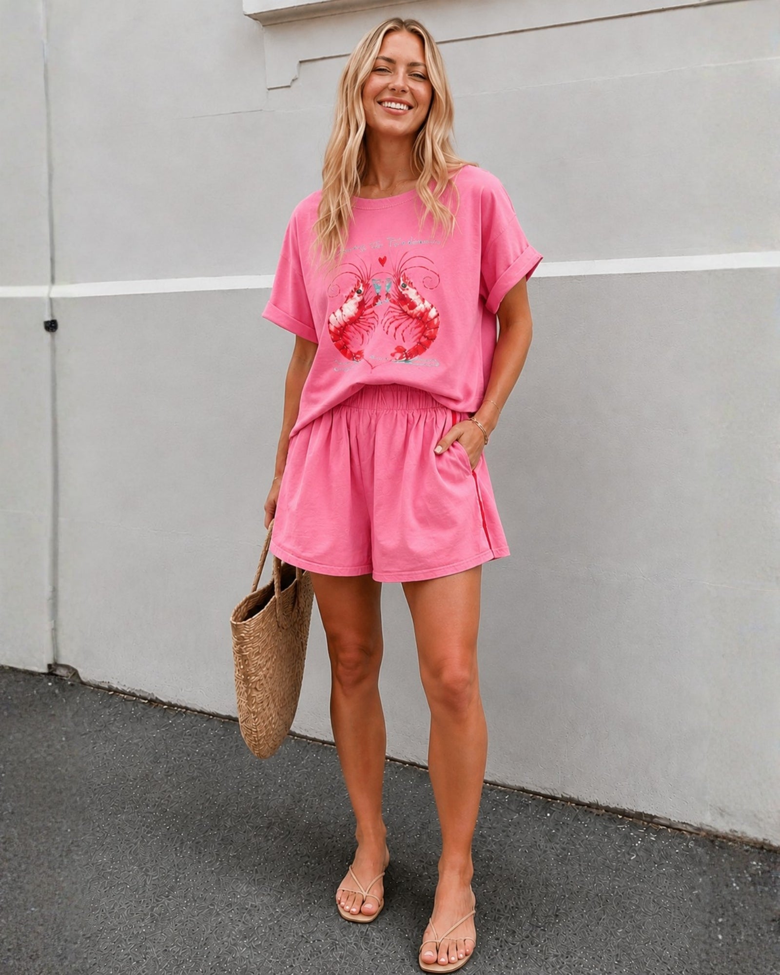 Women's pink stripe shorts, the Roswell Shorts in Pink Stripe by Esther & Co