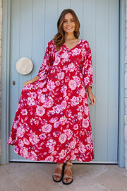 Samarra Dress - Red Floral