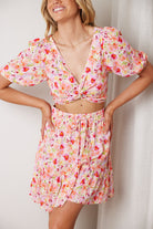 Women's multicoloured crop top with waist twist by Esther & Co