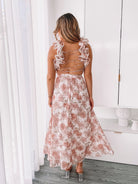 Women's floral print maxi dress with side cutouts by Esther & Co