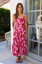 Sharonne Dress - Red Floral