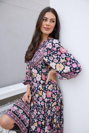 Shayleen Dress - Black Floral-Dresses-Womens Clothing-ESTHER & CO.