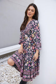 Shayleen Dress - Black Floral-Dresses-Womens Clothing-ESTHER & CO.
