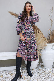 Shayleen Dress - Black Floral-Dresses-Womens Clothing-ESTHER & CO.