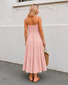 Women's pink spot print dress front view by Esther & Co
