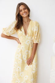 Suzanna Dress - Yellow Floral
