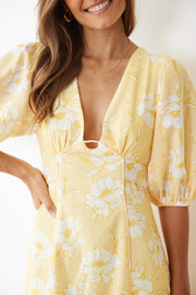 Suzanna Dress - Yellow Floral