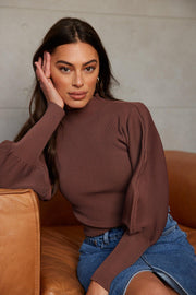 Tibby Top - Chocolate-Tops-Womens Clothing-ESTHER & CO.