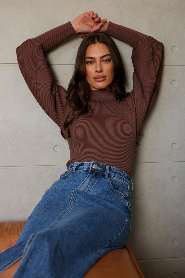 Tibby Top - Chocolate-Tops-Womens Clothing-ESTHER & CO.