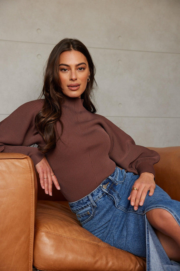 Tibby Top - Chocolate-Tops-Womens Clothing-ESTHER & CO.