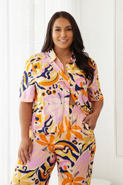 Travisha Shirt - Orange Print