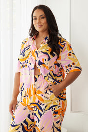Travisha Shirt - Orange Print
