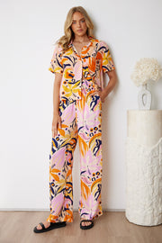 Travisha Shirt - Orange Print