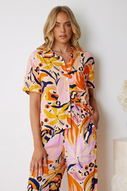 Travisha Shirt - Orange Print