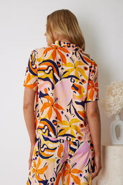 Travisha Shirt - Orange Print