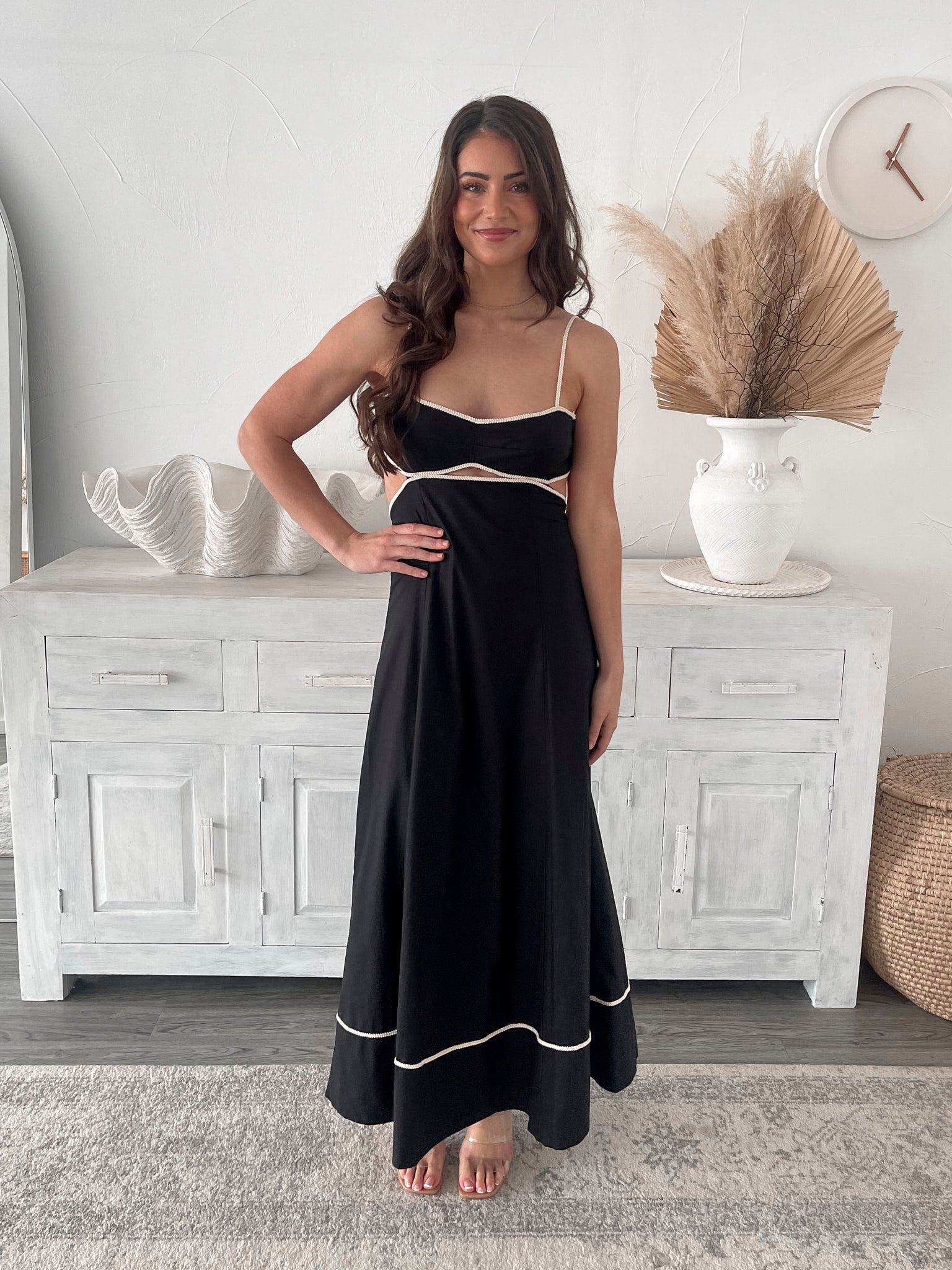 Esther & Co. Vala Dress Black Print ESTHER & CO.