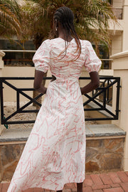 Winola Dress - White Print-Dresses-Womens Clothing-ESTHER & CO.