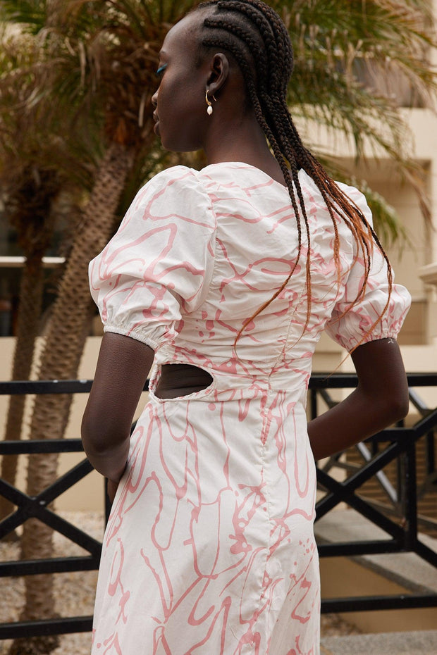 Winola Dress - White Print-Dresses-Womens Clothing-ESTHER & CO.