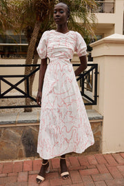Winola Dress - White Print-Dresses-Womens Clothing-ESTHER & CO.