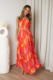 Xavia Dress - Orange Print