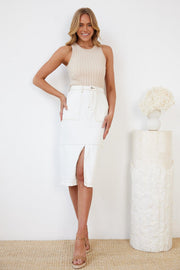 Yanoria Skirt - White-Skirts-Womens Clothing-ESTHER & CO.