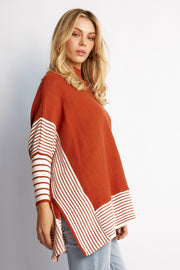 Yolana Knit - Rust Stripe