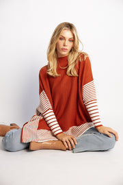Yolana Knit - Rust Stripe