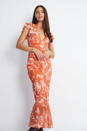 Zalika Dress - Orange Print-Dresses-Womens Clothing-ESTHER & CO.