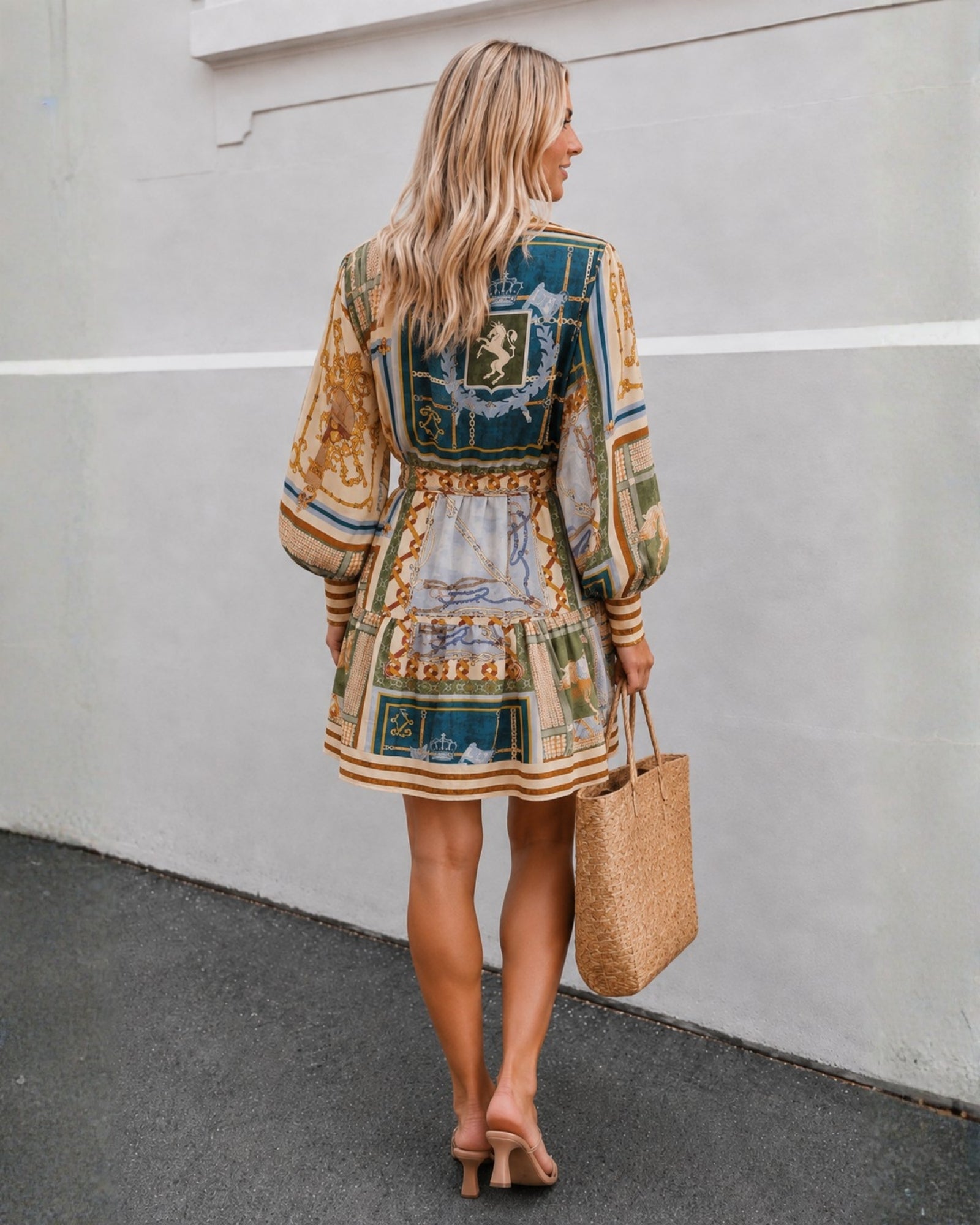 Women's multi print dress, the Zetian Dress in Multi Print by Esther & Co