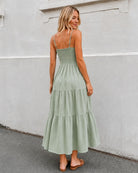 Women's sage spot print dress front view by Esther & Co
