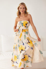 Aholani Dress - Yellow Print-Dresses-Womens Clothing-ESTHER & CO.