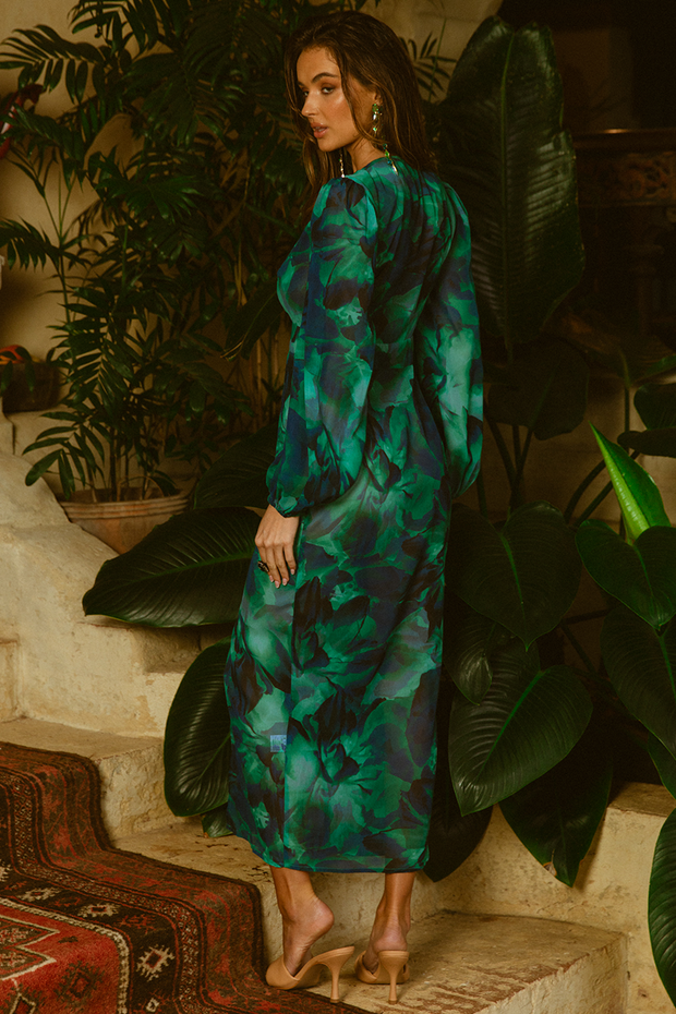 Calista Midi Dress - Green-Dresses-Womens Clothing-ESTHER & CO.