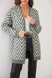 Camdenne Cardigan - Khaki Print
