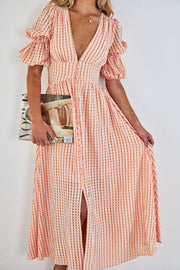 Charis Dress - Peach Print