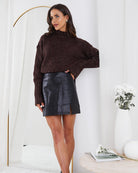 Chesterfield Jumper in Chocolate chocolate heavyweight turtleneck knit full length