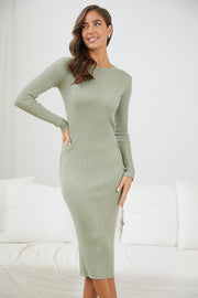 Claudias Knit Dress - Sage-Dresses-Womens Clothing-ESTHER & CO.