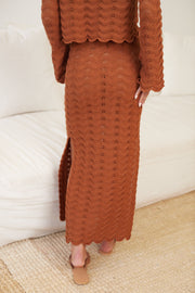 Crescencia Knit Skirt - Chocolate