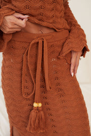 Crescencia Knit Skirt - Chocolate